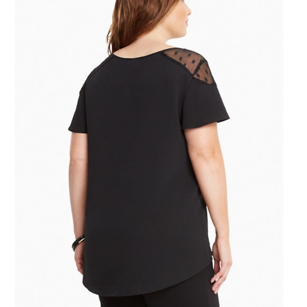 Torrid Crepe Mesh Dot Flutter Sleeve Top - image 2